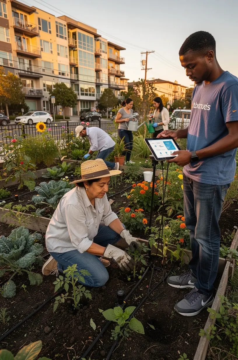 Electric vehicle charging station located in a residential parking area promoting sustainable transport.